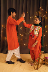 Tangy Orange - Kurta Pajama